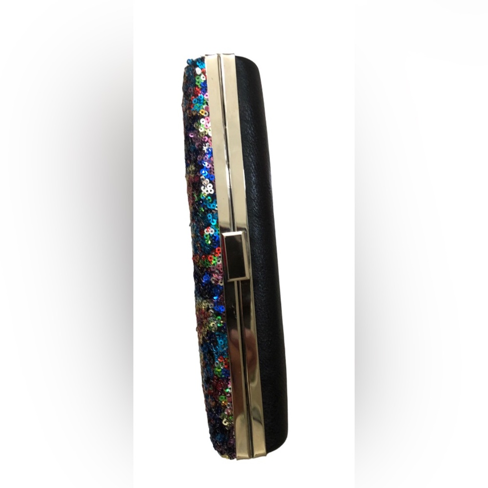 Glitzy Womens Clutch Handbag with Chain - Picture 3 of 6